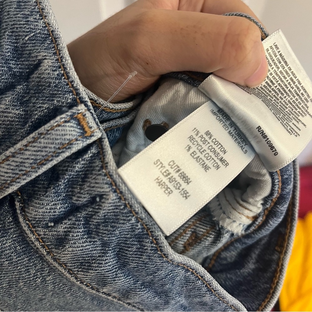 AGOLDE Jeans Harper Flash Medium Wash Denim Straight Leg size 23 - Picture 9 of 10